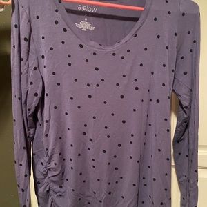 Fitted long sleeve low neck maternity tee